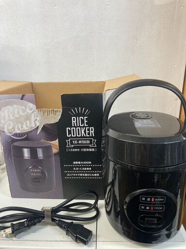 ☆美品￥2,000！YAMAZEN　1.5合炊き小型炊飯器　家電　YJE-M150(B)型　2020年製　【BH014】