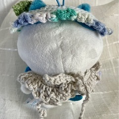 ぽてたま ちいかわ ぬいぐるみ ハンドメイド かぎ針編み ブルーとイエローのヘアバンド リボンワンピース キャラクターグッズの画像