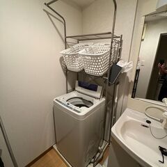 無料。SANYO 全自動洗濯機・洗濯機ラックセット
