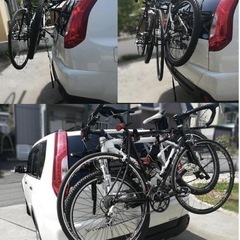 取付簡単　自転車　2台積み可　リア サイクルキャリアの画像