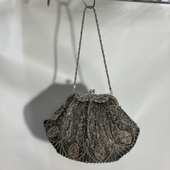 ☆値下げ☆A2408-148 イブニングバッグ ビーズ シルバー...