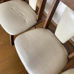 回転式ダイニングチェアー4点セット　合皮&木製　茶系　大阪市此花区より出品　8/6に廃棄予定の画像