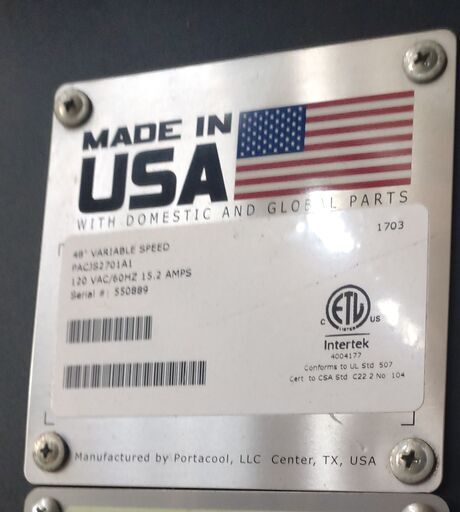 冷風機　気化熱利用　大型　業務用　ポートアクール製　１００V