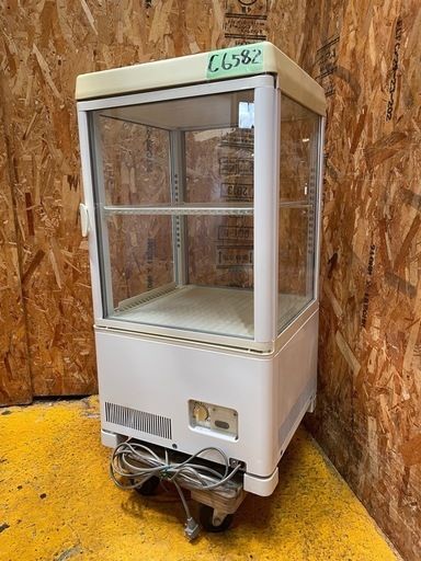 C(6582)引き取り限定 サンデン 4面 冷蔵ショーケース AG-54XB-B W430D430H825 100V 業務用 中古 厨房 飲食店 店舗 動作確認済み