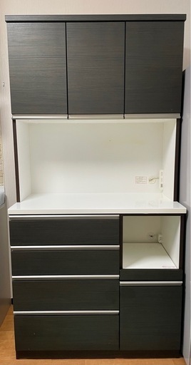 J616 ニトリ 食器棚 キッチンボード ゾロ ZORO-100KB-DBR ダークブラウン 1000×500×2000