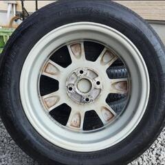 155-65-14 4.5J タイヤ 4本 ダイハツ純正 アルミホイル 14インチ ホイール 夏タイヤ ノーマル ムーヴ 他 L175 ブリジストン 国産 4穴 純正の画像