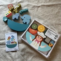 【5種セットで】3coinsスリーコインズ木製知育玩具【パズル・ボード・バランスボード】の画像