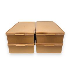 24Y520 ジ7 Tupperware タッパーウェア ロング スーパーケース 4個セット 中古品の画像