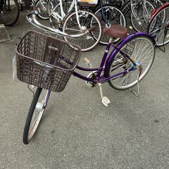26インチ 自転車 紫色 パープルカラー ママチャリ シティサイ...