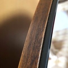 レトロ 大型ミラー 幅83cm アーチ型 卓上ミラー 角度調整 木製 フレーム 面取り5mmミラー 上置きチェストミラー  の画像