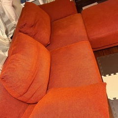 【8日15時歓迎】ソファ　ソファー　2〜3人用　オレンジの画像
