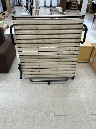 ★ジモティ割あり★  折り畳みベッド ブラウン H40×D210.5×W108 クリーニング済み TJ7765