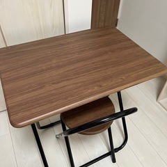 デスク＆チェアセット ブラウン 