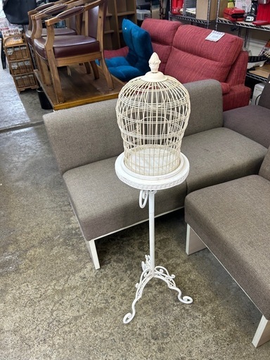 アンティーク品　スタンドゲージ　フラワーゲージ　　アイアン　　鳥かご　インテリア