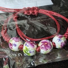 フラワービーズブレスレット（新品）の画像