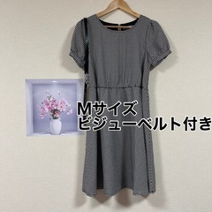 M～L ウエストはゴム 千鳥柄 ベルト付き 美品