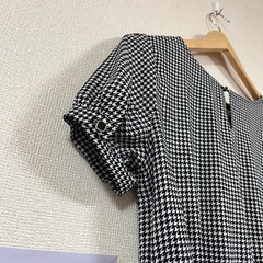 M～L ウエストはゴム 千鳥柄 ベルト付き 美品の画像