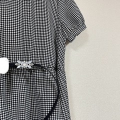 M～L ウエストはゴム 千鳥柄 ベルト付き 美品の画像