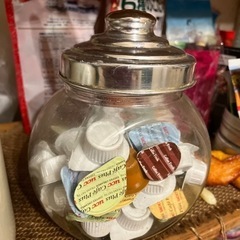 生活雑貨 コーヒー　クレープ　ガラス入れ