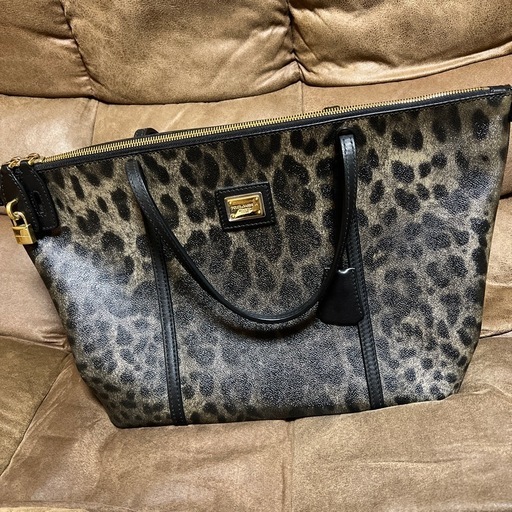 DOLCE&GABBANA ドルガバ トートバッグ ハンドバッグ ブラック レオパード