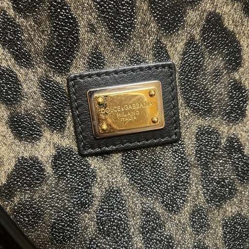 DOLCE&GABBANA ドルガバ トートバッグ ハンドバッグ ブラック レオパード