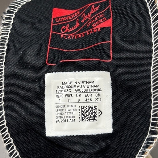 スニーカー CONVERSE CHUCK 70 HI LEATHER SNAKE 27.5cm