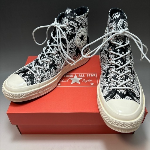 CONVERSE CHUCK 70 HI LEATHER SNAKE 白黒 27cm CONVERSE CHUCK 70 HI LEATHER SNAKE 白黒 27cm