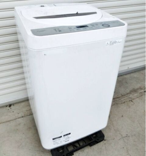 【　3ヵ月保証　】SHARP　洗濯機4.5㎏　ES-GE4C-T　動作良好　2019年製　時短コース　シワ抑え　おしゃれ着　ほぐし運転　シャープ