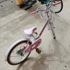 プリンセス☆子供用自転車☆20インチ・ピンク＆ホワイトカラー、自転車【浜村鹿野温泉ICから3分 買取本舗 宮本リサイクル 営業時間9～19時 定休日水曜のみ←連絡できませんm(_ _)m】の画像