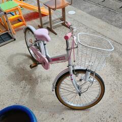 プリンセス☆子供用自転車☆20インチ・ピンク＆ホワイトカラー、自転車【浜村鹿野温泉ICから3分 買取本舗 宮本リサイクル 営業時間9～19時 定休日水曜のみ←連絡できませんm(_ _)m】の画像