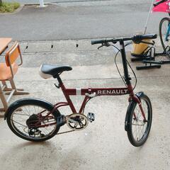 RENAULT☆折りたたみ自転車☆20インチ・ワインレッド・コンパクト・収納【浜村鹿野温泉ICから3分 買取本舗 宮本リサイクル 営業時間9～19時 定休日水曜のみ←連絡できませんm(_ _)m】の画像