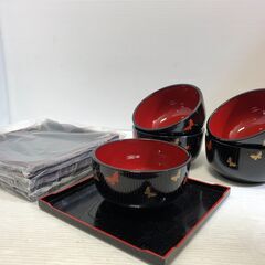 ☆碗・盆5客セット　大きめお椀　キッチン　食器　伝統工芸品　中古...