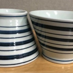 【新品　2個セット】シンプルかわいい【波佐見焼】くらわんか　ボーダー 【茶碗】の画像