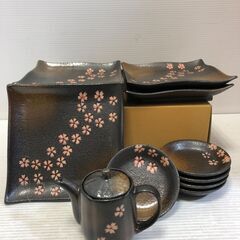 ☆小皿・中皿・急須セット　和皿各5枚セット　角皿　丸皿　桜　希望...