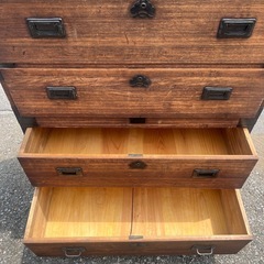 引き取り限定 和家具 ダンス 衣装箪笥 時代箪笥 和箪笥 洋服箪笥 金具 箪笥 たんす 3段 着物たんすの画像