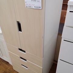 ★ジモティ割あり★ IKEA 収納棚 ホワイト×ベージュ H129×D51.5×W60 クリーニング済み MT1791の画像