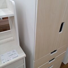 ★ジモティ割あり★ IKEA 収納棚 ホワイト×ベージュ H129×D51.5×W60 クリーニング済み MT1791の画像