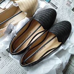 フラットパンプス　ローヒール　雑材　未使用品　Sの画像