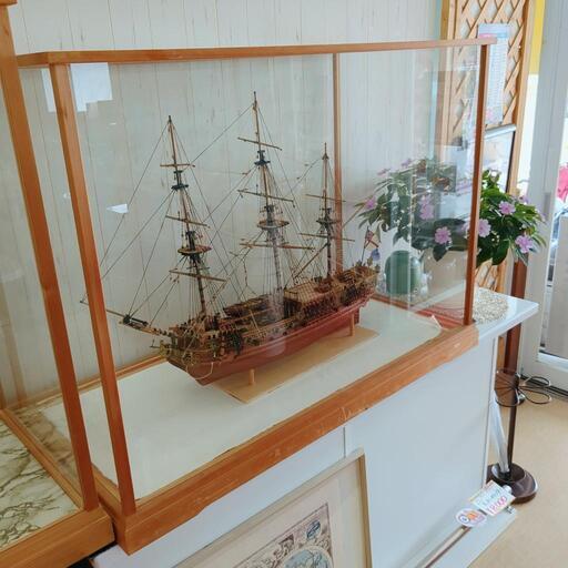 帆船☆模型☆木製・完成品・ケース付き　大航海時代【浜村鹿野温泉ICから3分 買取本舗 宮本リサイクル 営業時間9～19時 定休日水曜のみ←連絡できませんm(_ _)m】