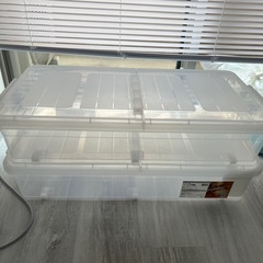 【無料】【2個セット】ニトリ　キャスター付きベッド下収納 クリアケース 収納家具 の画像