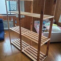 値下げしました　IKEA  ヘイネ  2セクション  木の棚  ...