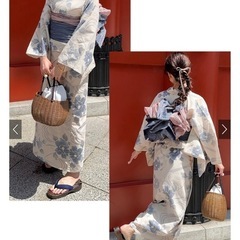 GRL /ぼかし花柄浴衣・帯 2点セットの画像