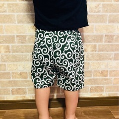 唐草和柄／Lサイズ100.110.120／ハーフパンツ●子供男女兼用の画像