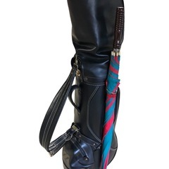 MIZUNO ミズノ レザー ゴルフバッグ キャディーバッグ ブラック 日傘付き ゴルフ用具の画像