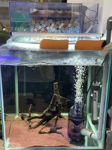 (値下げしました)45cmキューブ水槽 上部フィルター 水槽台　一式セット