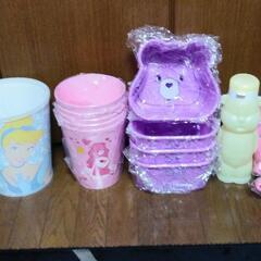 新品　ケアベアグッズ21点&クマのお茶ボトル&シンデレラのゴミ箱