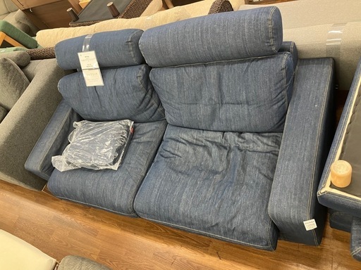 2人掛けソファー　無印良品　オットマン2個付き　ポケットコイル　44,000円