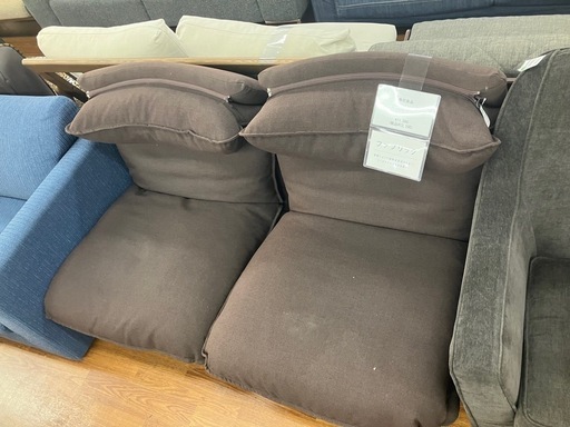 リクライニングソファー　無印良品良品　オットマン付き　ブラウン　12,100円