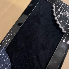 【新品未使用】ラメ入り黒タイツの画像