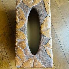 木彫りティシュペーパー入れの画像